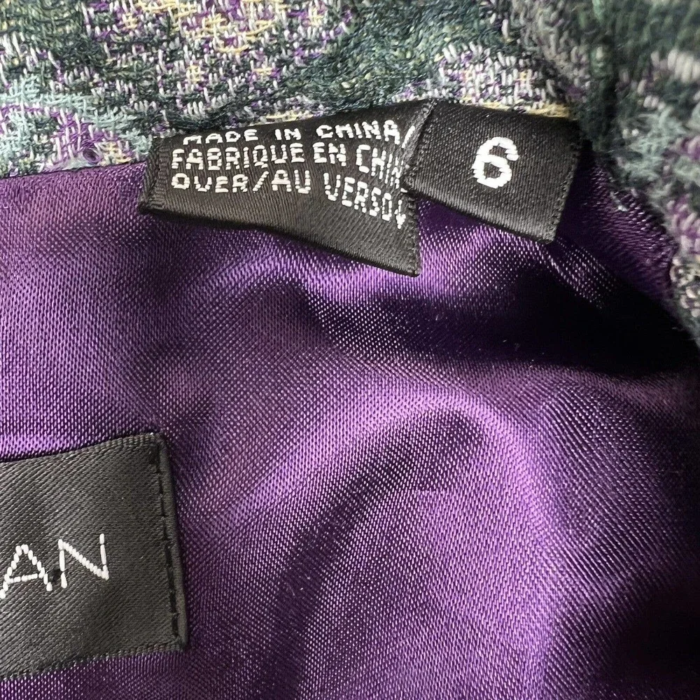 Dana Buchman Women's Green Paisley Single Breasted Blazer Jacket Size 6 - Picture 7 of 10